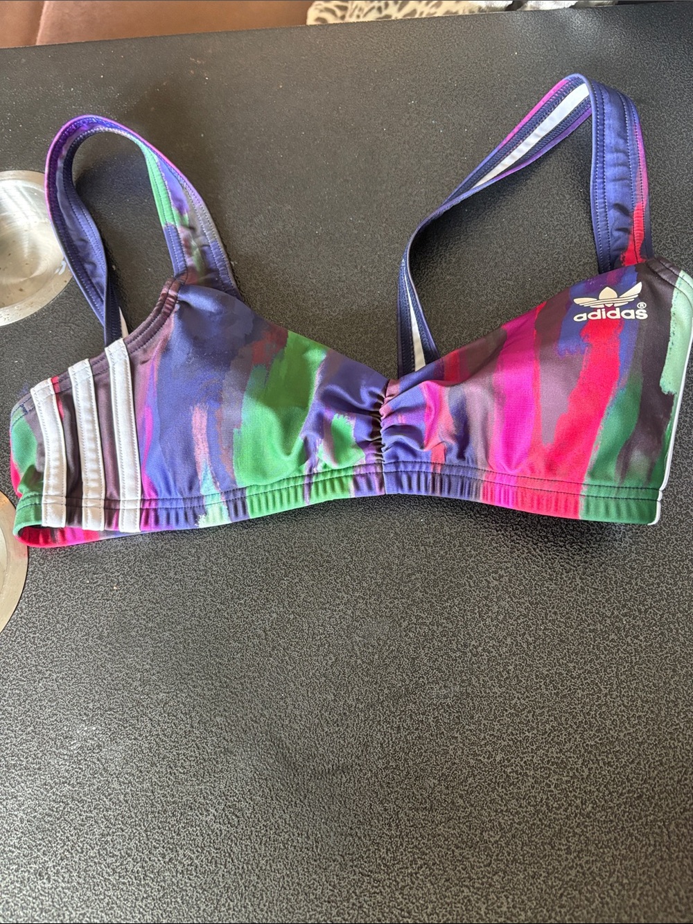 adidas Purple Green Pink Strappy Sports bra